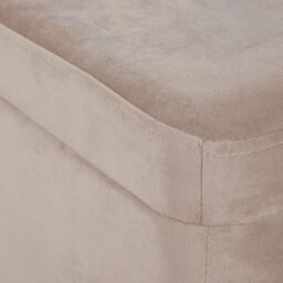 Home Source Storage Ottoman Seat Boucle Velvet Metal Legs Compact Bedroom Storage in Light Grey - thumbnail 7