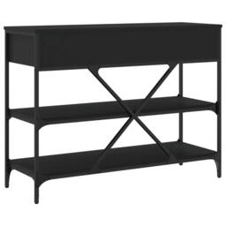 Berkfield Home Classic Console Table with Drawers & Shelves Black Engineered Wood - thumbnail 8