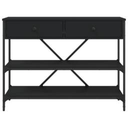 Berkfield Home Classic Console Table with Drawers & Shelves Black Engineered Wood - thumbnail 6