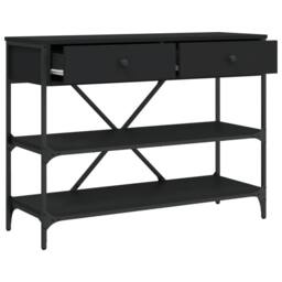 Berkfield Home Classic Console Table with Drawers & Shelves Black Engineered Wood - thumbnail 5