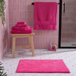 OHS Luxury Hand Towel 100% Cotton Bathroom in Pink - thumbnail 6