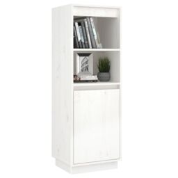 Berkfield Home Highboard White 37x34x110 cm Solid Wood Pine - Size: 37 x 34 x 110 cm - thumbnail 4