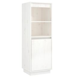 Berkfield Home Highboard White 37x34x110 cm Solid Wood Pine - Size: 37 x 34 x 110 cm - thumbnail 2