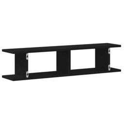 Berkfield Home Wall Shelves 2 pcs Black Oak 90x18x20 cm Engineered Wood - Size: 90 x 18 x 20 cm - thumbnail 8