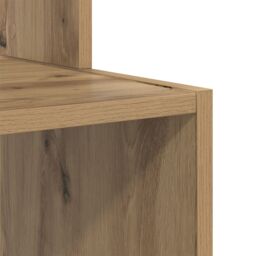 Berkfield Home Oak Computer Desk Artisan Oak Particle board Medium Storage in Brown - thumbnail 8