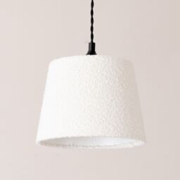 ValueLights Rory Boucle Fabric Tapered Easy Fit Ceiling Table Floor Lamp Shade in Cream - thumbnail 3