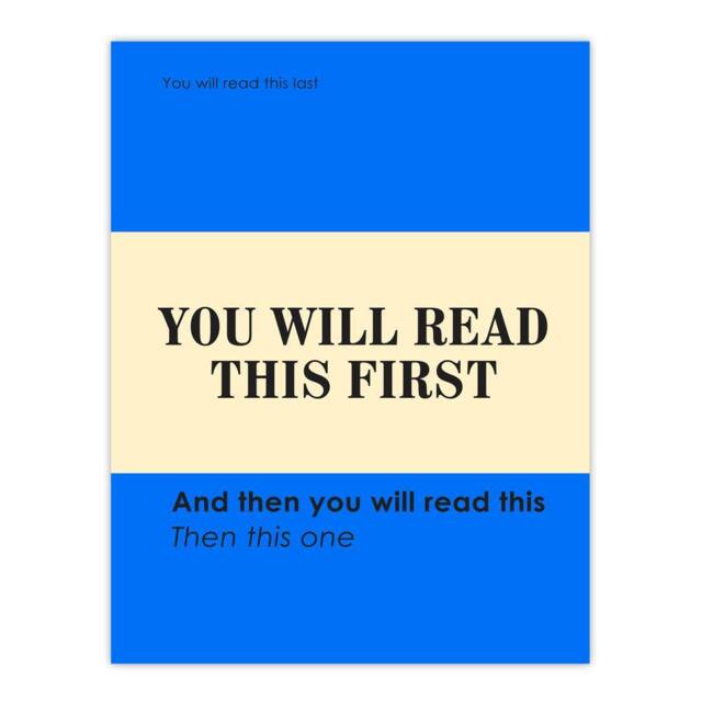 "Artery8 You Will Read This First Blue Simple Modern Wall Art Print - Size: W12"" x H16""" - image 1