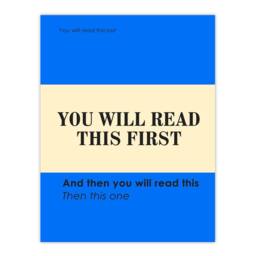 "Artery8 You Will Read This First Blue Simple Modern Wall Art Print - Size: W12"" x H16""" - thumbnail 1