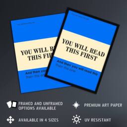 "Artery8 You Will Read This First Blue Simple Modern Wall Art Print - Size: W12"" x H16""" - thumbnail 2