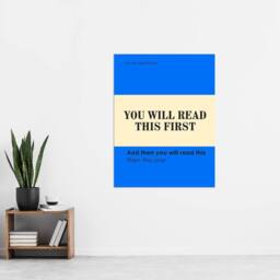 "Artery8 You Will Read This First Blue Simple Modern Wall Art Print - Size: W12"" x H16""" - thumbnail 4