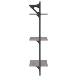 Berkfield Home 3-Tier Wall Shelves with Bars 2 pcs Grey Sonoma 30x25x100 cm - Size: 30 x 25 x 100 cm - thumbnail 6