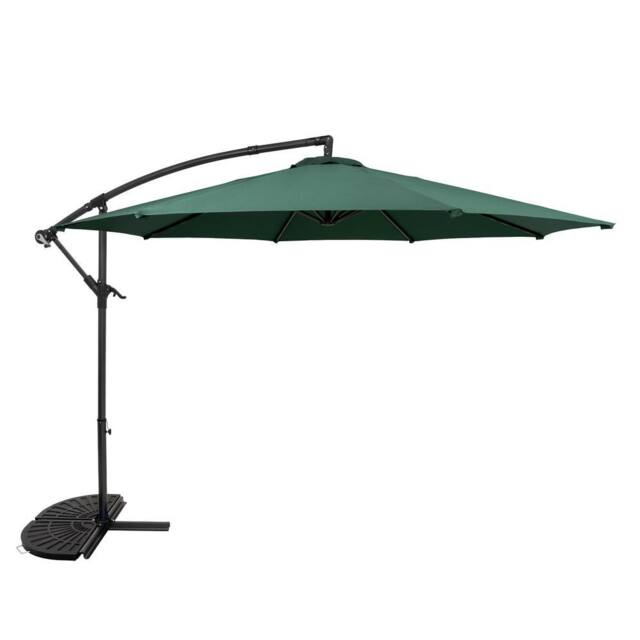 Monstershop Cantilever Parasol 3m With Half Fan Base - Green - image 1