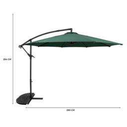 Monstershop Cantilever Parasol 3m With Half Fan Base - Green - thumbnail 5
