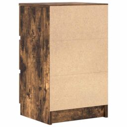 Berkfield Home Bedside Cabinet with 3 Drawers Smoked Oak 39x35x65 cm in Brown - Size: 39 x 35 x 65 cm - thumbnail 8