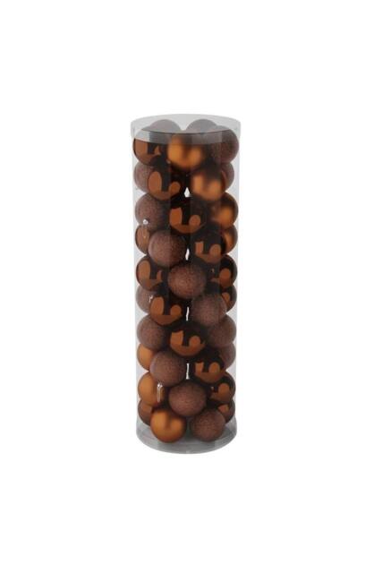 KDMD 48 Brown Baubles in MattShiny & Glitter Finish 10cm - image 1