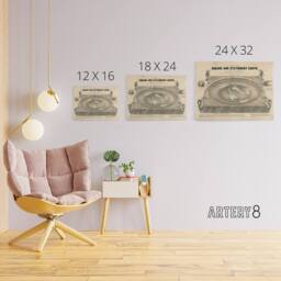 "Artery8 Ferguson Vintage World Map Flat Earth Canvas Wall Art Print in Beige - Size: W18"" x H24""" - thumbnail 4