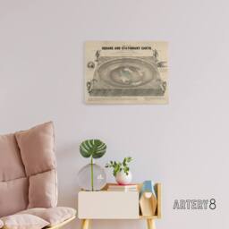 "Artery8 Ferguson Vintage World Map Flat Earth Canvas Wall Art Print in Beige - Size: W18"" x H24""" - thumbnail 3