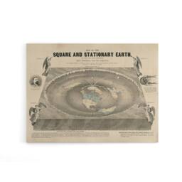 "Artery8 Ferguson Vintage World Map Flat Earth Canvas Wall Art Print in Beige - Size: W18"" x H24""" - thumbnail 1