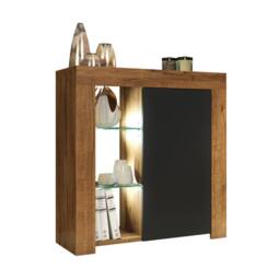 Mex Furniture LTD Sideboard Serene 83cm - Dark Oak & Black Matt Doors & LED Lights - thumbnail 6