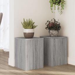 Berkfield Home Plant Stands 2 pcs Grey Sonoma 25x25x35 cm Engineered Wood - Size: 25 x 25 x 35 cm