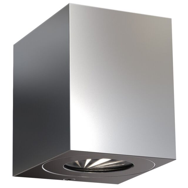 Nordlux Modern Outdoor Wall Light Silver Stainless steel Intergrated LED Weatherproof - Mains Powered, IP44 - image 1