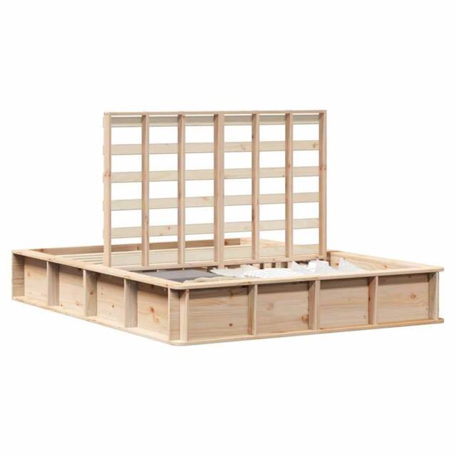 Berkfield Home Modern Bed Frame with Lift-Up Storage - 150 x 200 cm, Solid Pine in Light Tan - Size: 150 x 200 cm - image 1