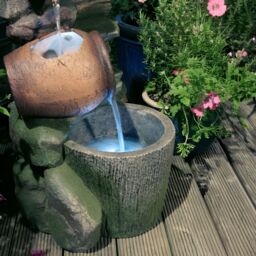 Primrose Cascading Water Feature Stone Effect 'Honey Pots Barrel' Lights 68cm - thumbnail 5