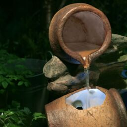 Primrose Cascading Water Feature Stone Effect 'Honey Pots Barrel' Lights 68cm - thumbnail 4