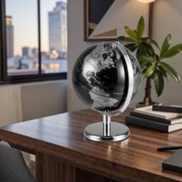 Costway Metallic Black World Globe 20CM Rotating Earth Globe w/Metal Stand - thumbnail 4
