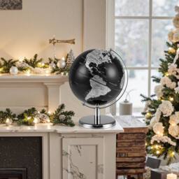 Costway Metallic Black World Globe 20CM Rotating Earth Globe w/Metal Stand