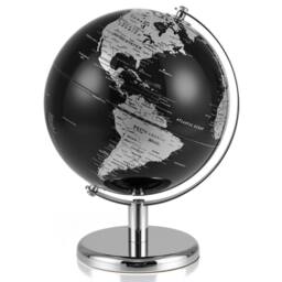 Costway Metallic Black World Globe 20CM Rotating Earth Globe w/Metal Stand - thumbnail 3