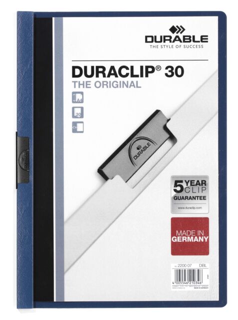 Durable DURACLIP 30 Sheet Document Clip File Folder - 25 Pack - A4 Dark ...