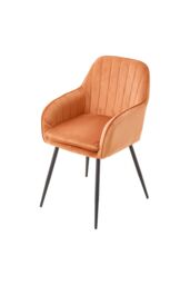 Living and Home Set of 2 Upholstered Dining Chairs in Orange - thumbnail 5