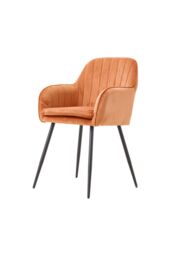 Living and Home Set of 2 Upholstered Dining Chairs in Orange - thumbnail 4