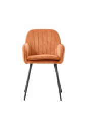 Living and Home Set of 2 Upholstered Dining Chairs in Orange - thumbnail 3