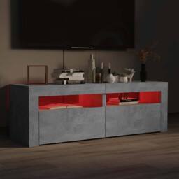 Berkfield Home TV Cabinet with LED Lights Concrete Grey 120x35x40 cm - Size: 120 x 35 x 40 cm - thumbnail 4