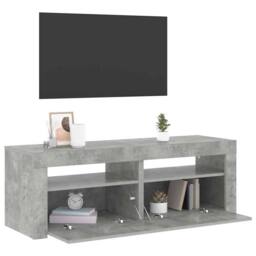 Berkfield Home TV Cabinet with LED Lights Concrete Grey 120x35x40 cm - Size: 120 x 35 x 40 cm - thumbnail 6