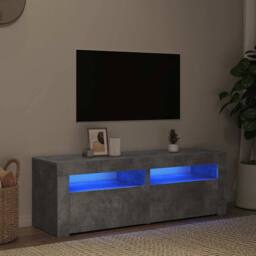 Berkfield Home TV Cabinet with LED Lights Concrete Grey 120x35x40 cm - Size: 120 x 35 x 40 cm - thumbnail 2