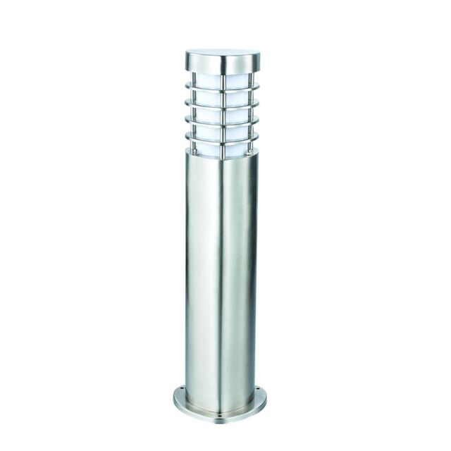 Netlighting Bliss Outdoor Floor Post IP44 Brushed Stainless Steel & Frosted in Grey