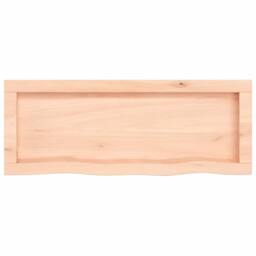 Berkfield Home Wall Shelf 80x30x(2-4) cm Untreated Solid Wood Oak in Natural - thumbnail 4