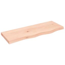 Berkfield Home Wall Shelf 80x30x(2-4) cm Untreated Solid Wood Oak in Natural - thumbnail 2