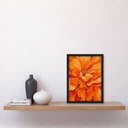 "Artery8 Orange Marigold Flower Painting Modernist Floral Framed Art Print - Size: W12"" x H16""" - thumbnail 4