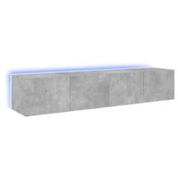 Berkfield Home TV Wall Cabinets with LED Lights 2 pcs Concrete Grey 80x35x31 cm - Size: 80 x 35 x 31 cm - thumbnail 1