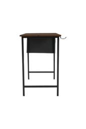 Living and Home Home Office Desk with Side Storage Pocket and Hook in Brown - thumbnail 4
