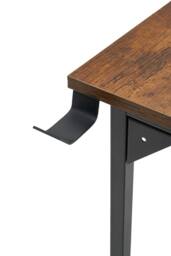Living and Home Home Office Desk with Side Storage Pocket and Hook in Brown - thumbnail 6