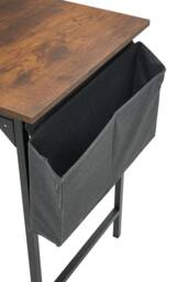 Living and Home Home Office Desk with Side Storage Pocket and Hook in Brown - thumbnail 7