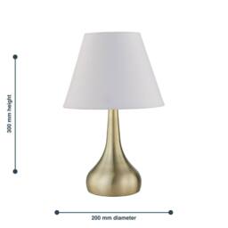 First Choice Lighting Set of 2 Romana - Antique Brass Touch Table Lamps with Ivory Shades in Bronze - thumbnail 5