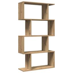 Berkfield Home Room Divider Bookcase 4-Tier Artisan Oak 70x24x129 cm Engineered Wood in Brown - Size: 70 x 24 x 129 cm - thumbnail 1