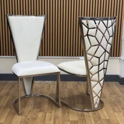 HOME LUXE INTERIOR Set Of 2 Vienna Dining Chairs Mink Cream & Silver - thumbnail 6