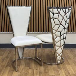 HOME LUXE INTERIOR Set Of 2 Vienna Dining Chairs Mink Cream & Silver - thumbnail 5